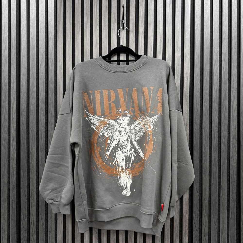 Nirvana - In Utero Angel Circle Sweater - Grey